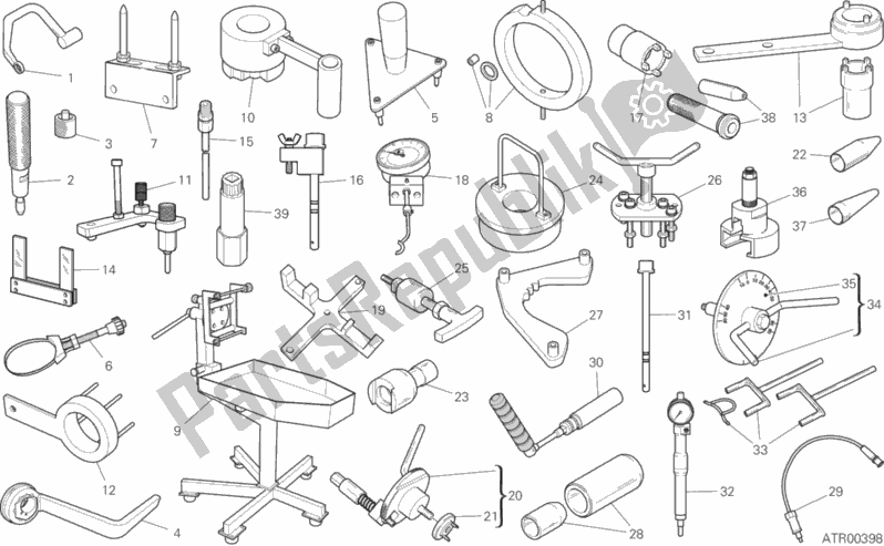 Todas las partes para Herramientas De Servicio De Taller (motor) de Ducati Diavel 1260 S Brasil 2019